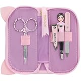Depesche 11258 TOPModel - Maniküre-Set im Täschchen mit Katzenohren, Nagel-Set mit Nagelschere, Nagelknipser, Pinzette und Nagelfeile, ca. 13 x 13,8 x 2,2