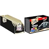 Sheba Classics in Pastete – Katzenfutter als Pasteten mit feinen Stückchen – Lachs – 22 x 85g & Creamy Snacks - Cremiges Katzen-Leckerli mit je 6X Huhn, Lachs, 1er Pack (1 x 216 g)