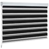 Certeo Doppelrollo | Mini Day & Night | Mit Alu-Kassette | BxL 70 x 150 cm | Schwarz | Sonnenschutz Rollo F