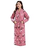 BLACK ELL Luxury Bademantel,Fleece Lang Morgenmantel,Mittellanges gestricktes Stepp-Nachthemd, plus Samt zum Warmhalten, Plus-Size-Homeservice-Bademantel-10_XL