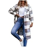 HSKcim Wintermantel Damen Dicker Warmer Damenmantel Plus Size Damenjacke Reißverschluss Taschen mit Kapuze Fleecejacke Funktionsjacke Outdoorjacken Sportjacken Übergangsjacke Plüschjacke Outwear S682