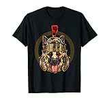Deutscher Schäferhund im römischen Helm Centurion Legionärhund T-S