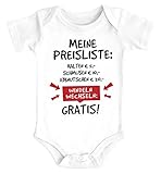 MoonWorks® Baby Body mit Spruch lustig Meine Preisliste Bio-Baumwolle Jungen & Mädchen weiß 3-6 M