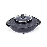 GZSZ Rauchfreier BBQ Hot Pot, Antihaft-Backform für Zuhause Grillen Multifunktionaler HotPot Shabu Backblech -Heimgeb