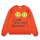 Travis Scott Kanye I Like You're Expensive Sweatshirts, Orange, M