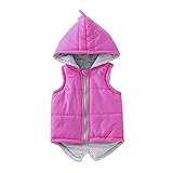 Baby Kinder Weste Mädchen Jungen Ärmellose Jacke Mit Kapuze Herbst Warme Steppweste Cartoon Dinosaurier Kapuzenjacke Mantel Reißverschluss Winterjacke Outdoor Bequem Sportw
