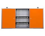 Ondis24 Werkstattschrank Hängeschrank Werkzeugschrank abschließbar Werkstatt 120 cm (orange)