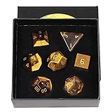 Amogeeli 7-teiliges Set aus heilenden Kristallen, polyedrisch, RPG Würfel-Set für Tischspiele, MTG, polierte Steine, DND, Heimdekoration, Steinsammlung (Tiger's Eye Stein)