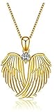 Angel Wings Necklace Guardian Angel Wings Pendant Birthstone Necklace for Women Jewelry G
