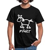 Spreadshirt Färt Lustiges Pferd Zeichnung Männer T-Shirt, XXL, Schw