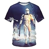 Movie Star Wars 3D-Bedrucktes T-Shirt Streetwear Harajuku Herren- Und Damen-T-Shirts All-Match Casual-T3209_XXL Muster Vorne = Muster H