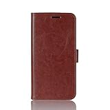 zl one Kompatibel mit/Ersatz für Huawei P8 Lite 2017 PU Leder Schutz Kartenfächer Wallet Cover Flip Case (Braun)