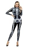 URVIP Unisex Halloween Kostüm 3D Gedruckt Skelett Bodycon Catsuit Cosplay Jumpsuit Bodysuit Colour-23 XL