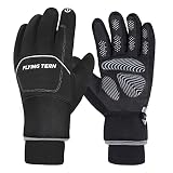 Winterhandschuhe Herren,Wasserdicht Ski Handschuhe | Winter Fahrradhandschuhe Warm Damen,3M Thinsulate Touch Screen Unisex Sporthandschuhe,Anti-Rutsch Full Finger Handschuhe für Laufen, Radfahren (M)