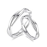 Gulicx Hochzeitsringe 925 Sterling Silber Paar Ringe, Damen & Herren Verstellbar Eheringe Verlobungsring Trauringe, Offen Kreuz Liebesknoten Partnerring Größe 49 bis 65, Kommt mit Geschenkbox