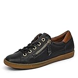 Paul Green Damen Sneaker 4940-067 Glattleder Reiverschluss Schnürung Lederfutter, Groesse 39, schw