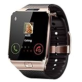 NVFED Bluetooth Smart Watch Smartwatch Schlaf Monitor Wecker Dial Anruf annehmen SIM-TF-Karte Kamera Smart-Uhr for Android (Color : Gold, Size : with Original Box)