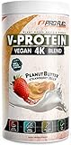 Vegan Proteinpulver Peanut Butter & Jelly – V-PROTEIN 4K Blend, 750g | Unglaublich lecker & cremig | Aus Sonnenblumen, Soja, Hanfsamen & Kürbiskernen | Pflanzliches Eiweißpulver mit 79% Eiweiß