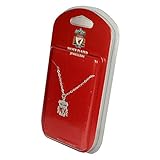 Liverpool FC Club Wappen Anhänger und Kette, versilbert (Einheitsgröße) (Silber)