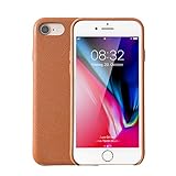 KMP Premium Lederhülle für iPhone 8 Plus - braun - Schutzhülle - extra stabil & leicht - Leder Case Hülle Handyhü