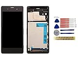 Yixi Display mit Rahmen für Sony Xperia Z3 / D6603 / D6643 / D6653 Display komplett Ersatzdisplay Schwarz LCD Touchscreen Bildschirm E