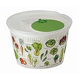 Snips 020396 Spinner Mix Salad Salatschleuder, 4 Liter, 0% BPA Kunstoff, Dekoration, Ø 25,5 x 15,5 cm, Made in Italy, Kunststoff, Weiß mit Ornamenten, 4 L