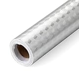 KINLO 60x500CM Aluminium Folie Aufkleber Küchen Selbstklebende Küchenfolie Hitzebeständig Tapete Öl-Resistent Wasserdicht Anti-Schimmel DIY Möbel Folie für Küchen/ Schrank/ Möbel…