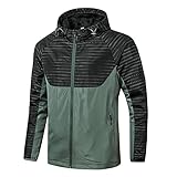 Poryu Herren Regenjacke Wasserdicht Atmungsaktiv Winddichte Funktionsjacke Outdoor Wanderjacke Softshelljacken Mäntel mit Kap