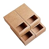 BENECREAT 20 Pack Kraft Papier Schublade Box Festival Geschenkverpackung Kasten Seife Schmuck Candy Jaten Gastgeschenke Geschenk Verpackung Boxen - Brown (12,8 x 10,8 x 4,2 cm)