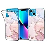 Handyhülle Kompatibel mit iPhone 13 Mini Marmor Hülle, Silikon Transparent TPU Schutzhülle Ultradünnes Weiches Case Cover Crystal Clear Stoßfest Schutzhülle für iPhone 13 Mini (O,iPhone 13 Mini)