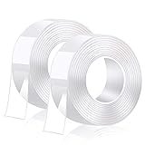 6M Doppelseitiges Klebeband Extra Stark, Transparentes Waschbares Nano-Klebeband, Wiederverwendbares, Ablösbar, Spurlos, Rutschfestes Multifunktions-Doppelklebeb