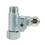 T-Stück 3/8 IG x3/8 AG x3/8' Schlauch (9,5mm) Wasseranschluß m. Absperrhahn Adapter zum Anschluss von 2 G
