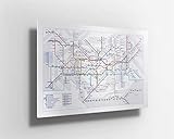 52 north Großes Poster mit Londoner U-Bahn-U-Bahn-U-Bahn-U-Bahn-Metalloberfläche, Aluminium-Druck, Wandkunst, Dekoration, Geschenk, m216 (A1 (80 x 60 cm)