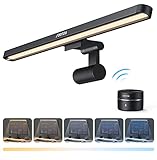 seenda Computer Monitor Lampe, Kabellose Light Bar, USB LED Licht mit Wireless Fernbedienung, Stufenlos Einstellbaren Farbtemperatur/Helligkeit/Farbton Leuchte,CRI≥95Ra, Anti-Blaulicht, Platzsp