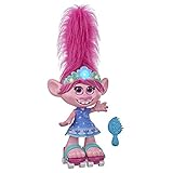 DreamWorks Trolls World Tour Tanzendes Haar Poppy Interaktive sprechende Singende Puppe mit beweglichen Haaren, Spielzeug für Mädchen und Jungen ab 4 J