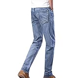 Frühling und Sommer Herren Stretch Straight Jeans Style Hose Herren, Himmelblau 126, 44