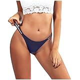 Komiseup Damen Unterhosen Baumwolle String Unterwäsche Thong Tanga Tangas Thong Höschen Brazilian Slip Damen Sexy Bequem Dessous Nahtlos Hipster Panties Slips Atmungsaktive Pants Geschenke für F