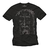 Cooles Jesus T-Shirt für Herren GRABTUCH VON Turin schwarz Größe XXXL