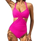 Badeanzug Damen Bauchweg Frau Bademode Badeanzüge Tankinis Tankini mit Hotpants Badebekleidung Zweiteilig Streifen Mehrfarbig Tankini mit Oberteile und Badeshorts Beachwear Zw