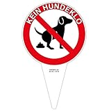 4 Stück Steckschilder Schild'Kein Hundeklo' Hinweisschild 110x180 mm stabile Aluminiumverbundplatte 3mm stark