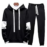 Sportshirt Herren Herbst Winter Mode Spleißen 2Pcs Set Herren Laufshirt Modern Urban Regular Fit Mit Kapuze Herren Langarm Täglich Outdoor Jogging H