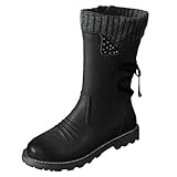 Winter Stiefel Damen Frau Flach 43 36 37 Absatz Stiefeletten Gefüttert Elegant Braun Winterstiefel Winterschuhe Hohe Boots Schuhe Winterboots Warm Schneeschuhe Klassische Schneestiefel Schnü