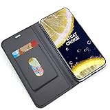 FatcatChoice Hülle für Nokia 8 Sirocco/Nokia 9, Leder Handyhülle Flip Wallet Case [Magnetisch Adsorption] Klapphülle mit Kartenfach Standfunktion Schutzhülle Lederhülle - Schw