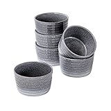 Kleine Schale Keramik Grau, 6er Set Soufflé Förmchen - 10 cm, Mini Souffléförmchen Auflaufformen für Fondants Muffins Souffles, Anzug Ofenfest Mikrowelle - 240