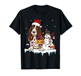 Weihnachts-Schneemann mit Lichtern für Bassethound T-S