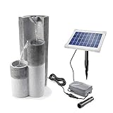 Solar Gartenbrunnen Smart Fountain - extragroßes 5 Watt Solarmodul und 1,5 Ah Akkuspeicher - 300 x 250 x 625 mm - Springbrunnen Wasserspiel Kaskadenbrunnen Garten Akku Solarbrunnen, esotec 101315