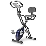 leikefitness Leike X Bike Ultra-leiser faltbarer Heimtrainer, magnetisches aufrechtes Fahrrad mit Herzfrequenz, LCD-Monitor und einfach zu montieren, 2200 (blau)