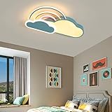 Wohnzimmerlampe Deckenlampe Kinderzimmer Lampen Decke Kreative Wolken Regenbogen Design Carton Leuchte Mit Dimmbarer Fernbedienung 3000 K– 6500 K Pendellampe Deckenleuchte Mädchen Jungezimmer Lamp