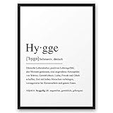 HYGGE I Definition ABOUKI Kunstdruck Poster Bild Geschenk-Idee für Sie Ihn Frauen Männer Freund Freundin Liebes-Paar optional mit Holz-R