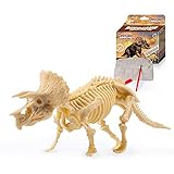 WWJ DIY Dinosaurier Digging Kits, Dinosaurier Schädel Puzzle Graben Spielzeug Gürtel Kit Pädagogisches Dinosaurier Fossil Modell Archäologisches Ausgrabungsspielzeug,Triceratop